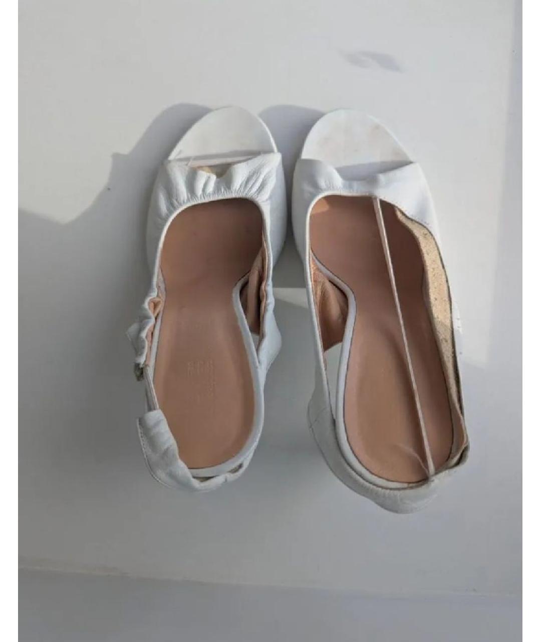 MAISON MARGIELA Белые кожаные босоножки, фото 3