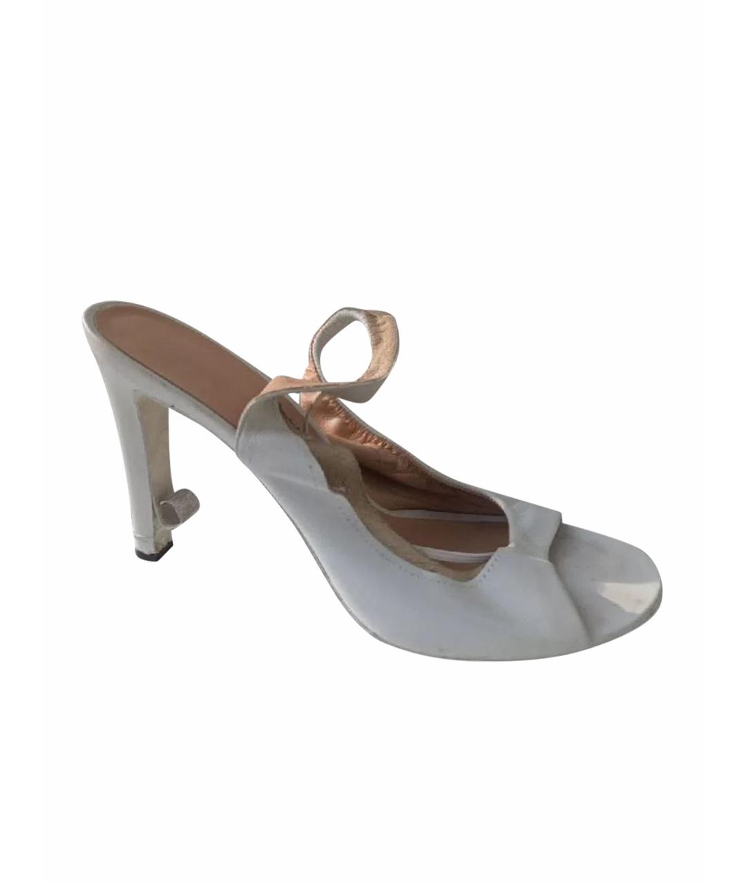 MAISON MARGIELA Белые кожаные босоножки, фото 1