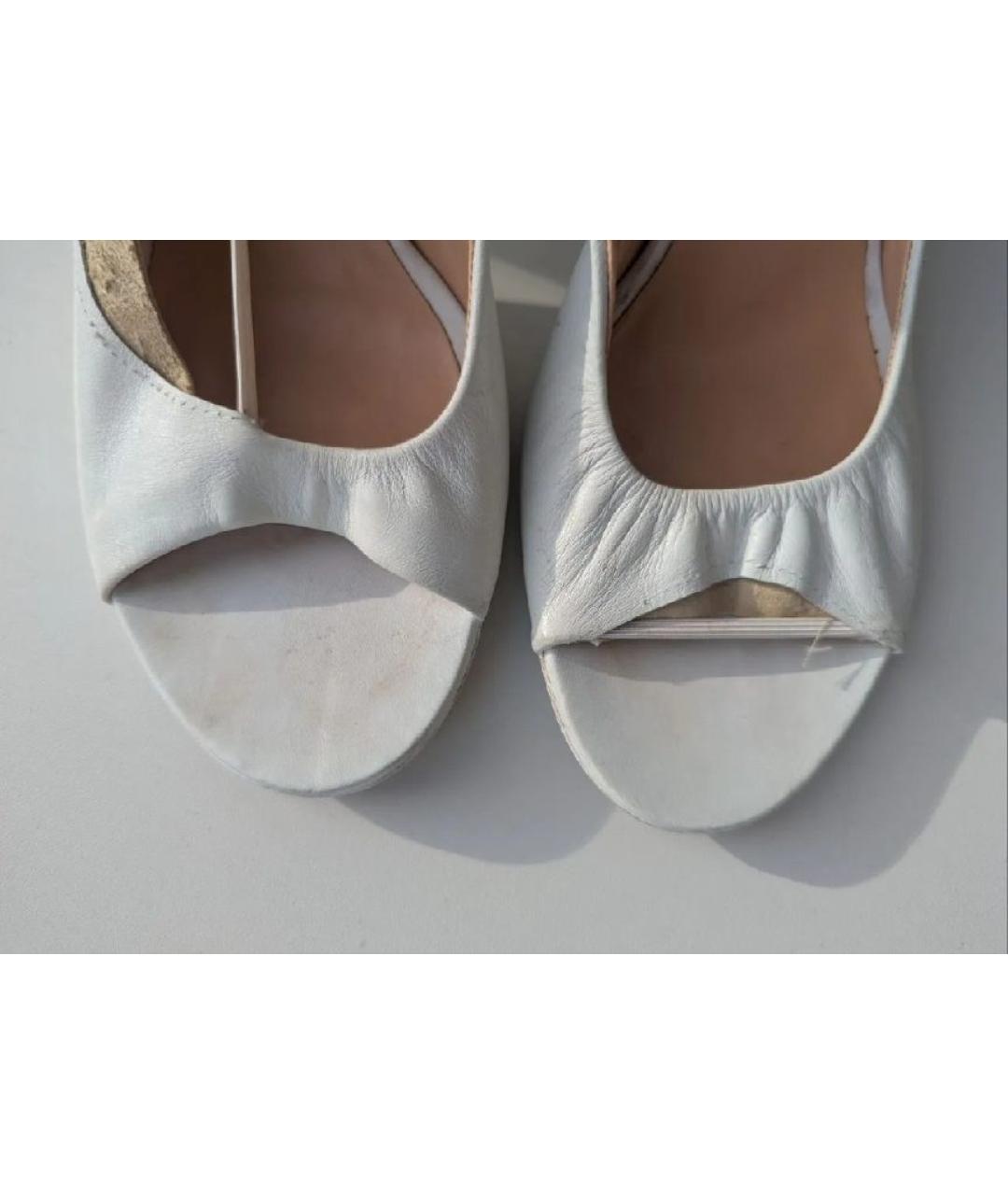 MAISON MARGIELA Белые кожаные босоножки, фото 5