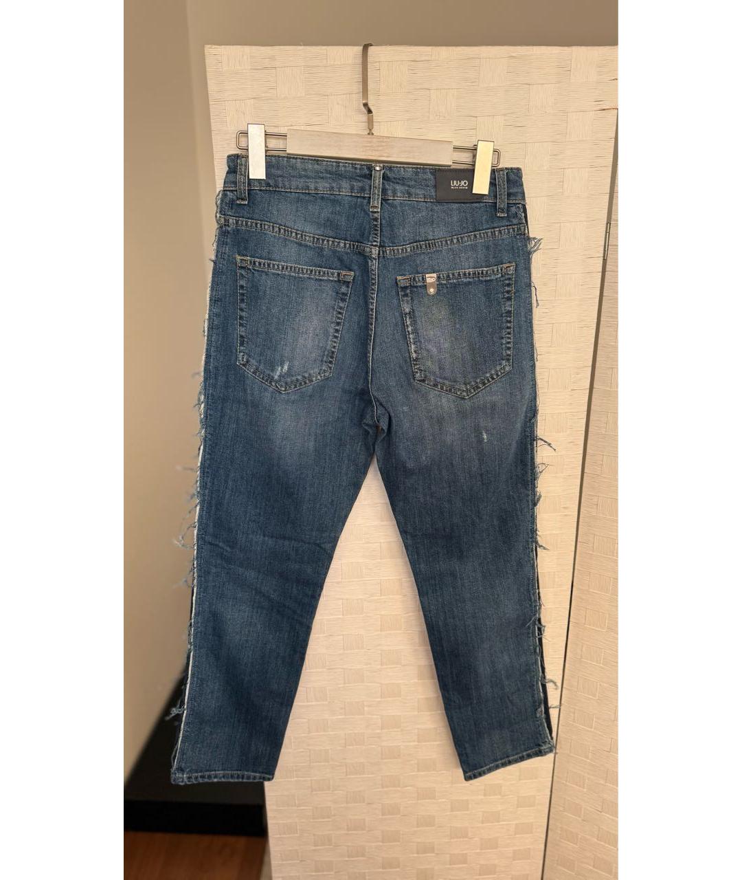 LIU JO Синие хлопковые прямые джинсы, фото 2