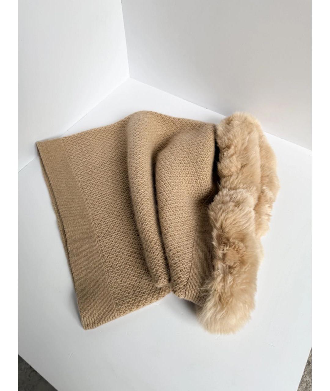 LORO PIANA Бежевый кашемировый шарф, фото 6