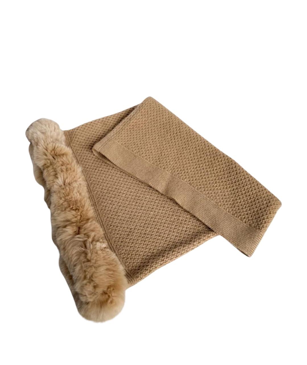 LORO PIANA Бежевый кашемировый шарф, фото 1