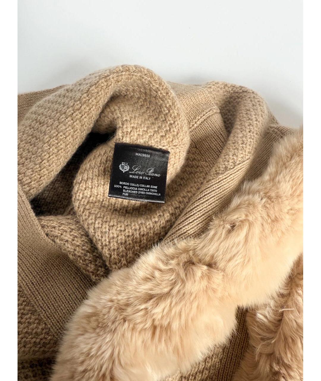 LORO PIANA Бежевый кашемировый шарф, фото 5
