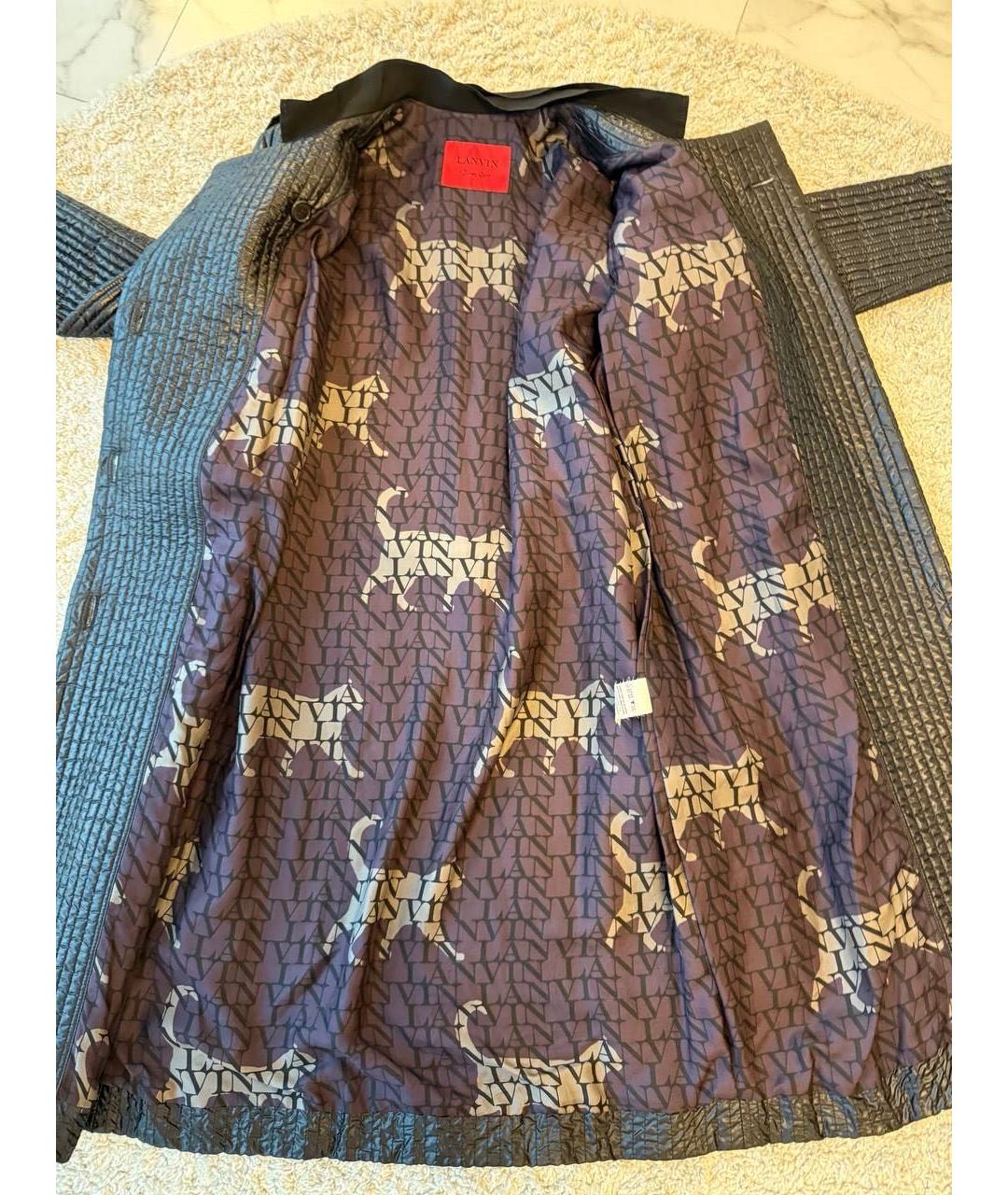 LANVIN Серый шерстяной тренч/плащ, фото 4