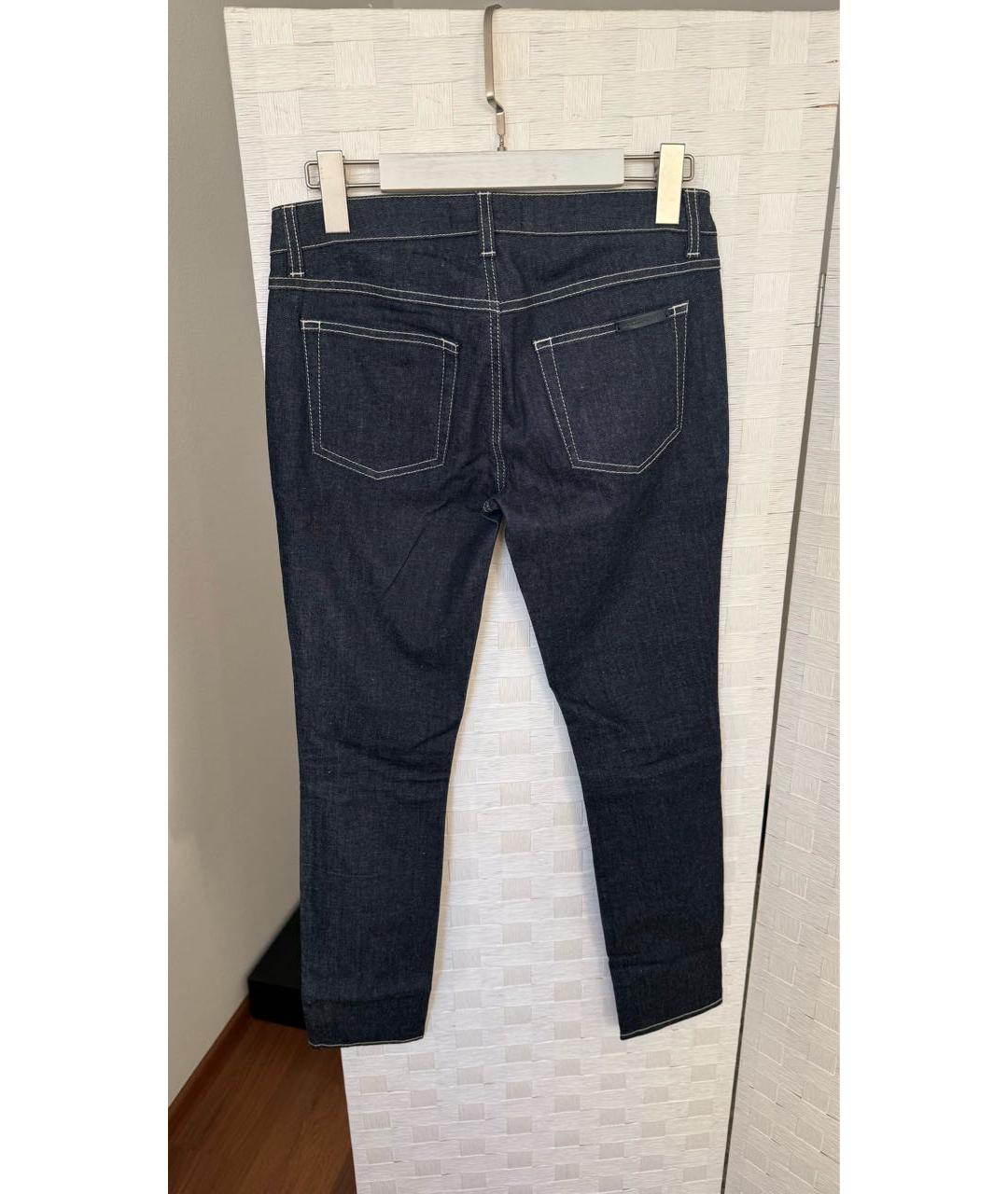 DOLCE&GABBANA Темно-синие хлопковые джинсы слим, фото 2