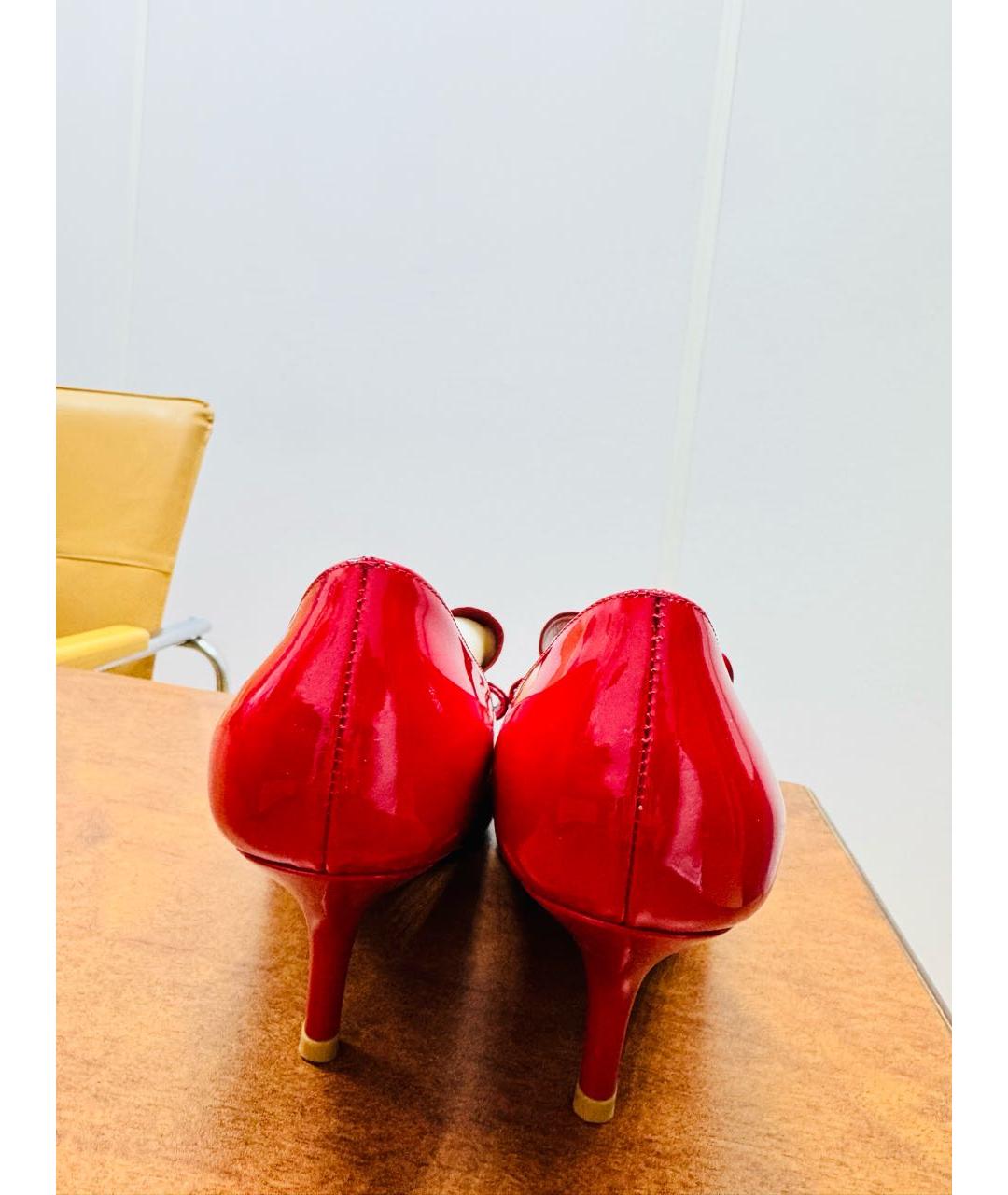 VALENTINO Красные кожаные босоножки, фото 4