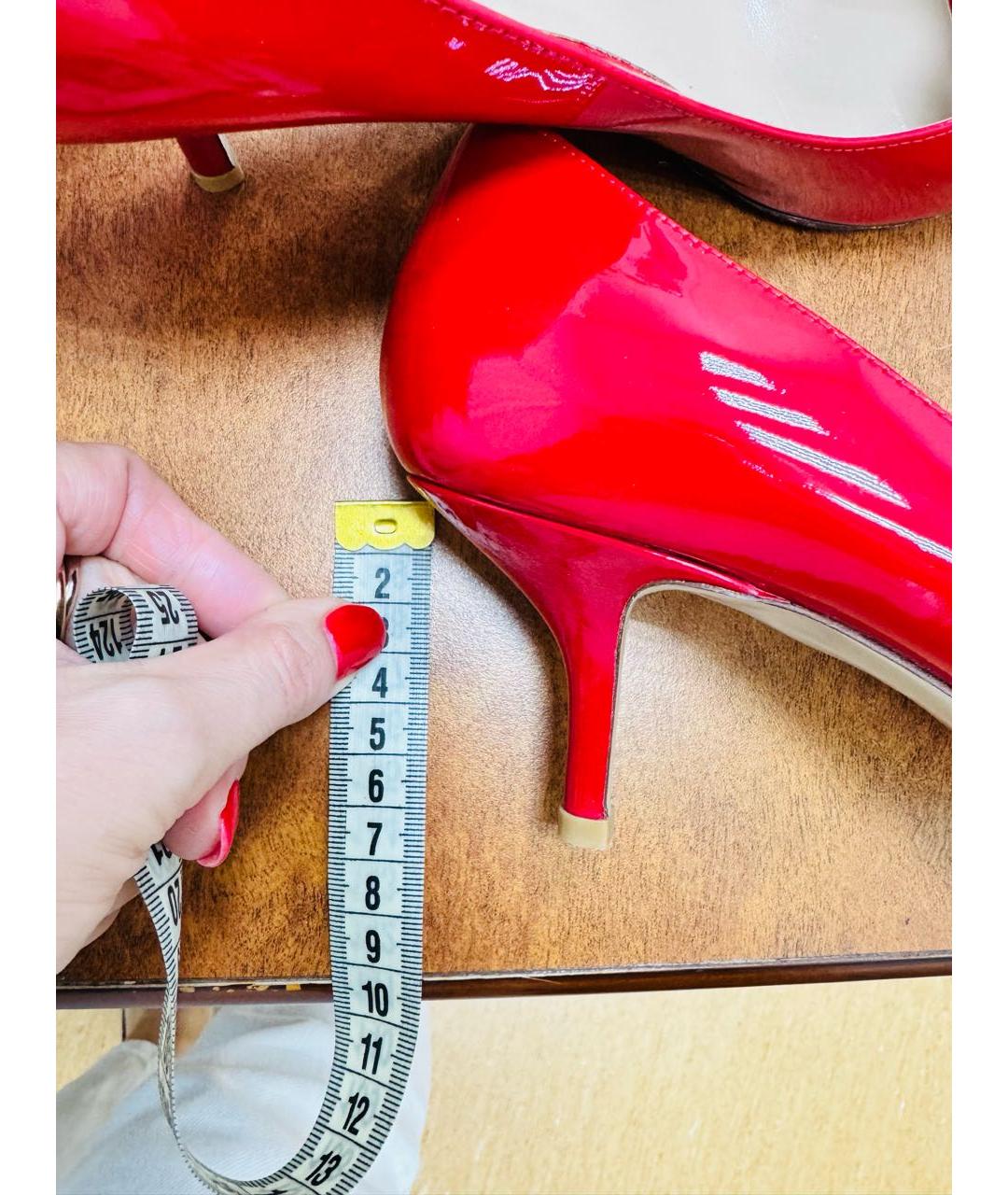 VALENTINO Красные кожаные босоножки, фото 5