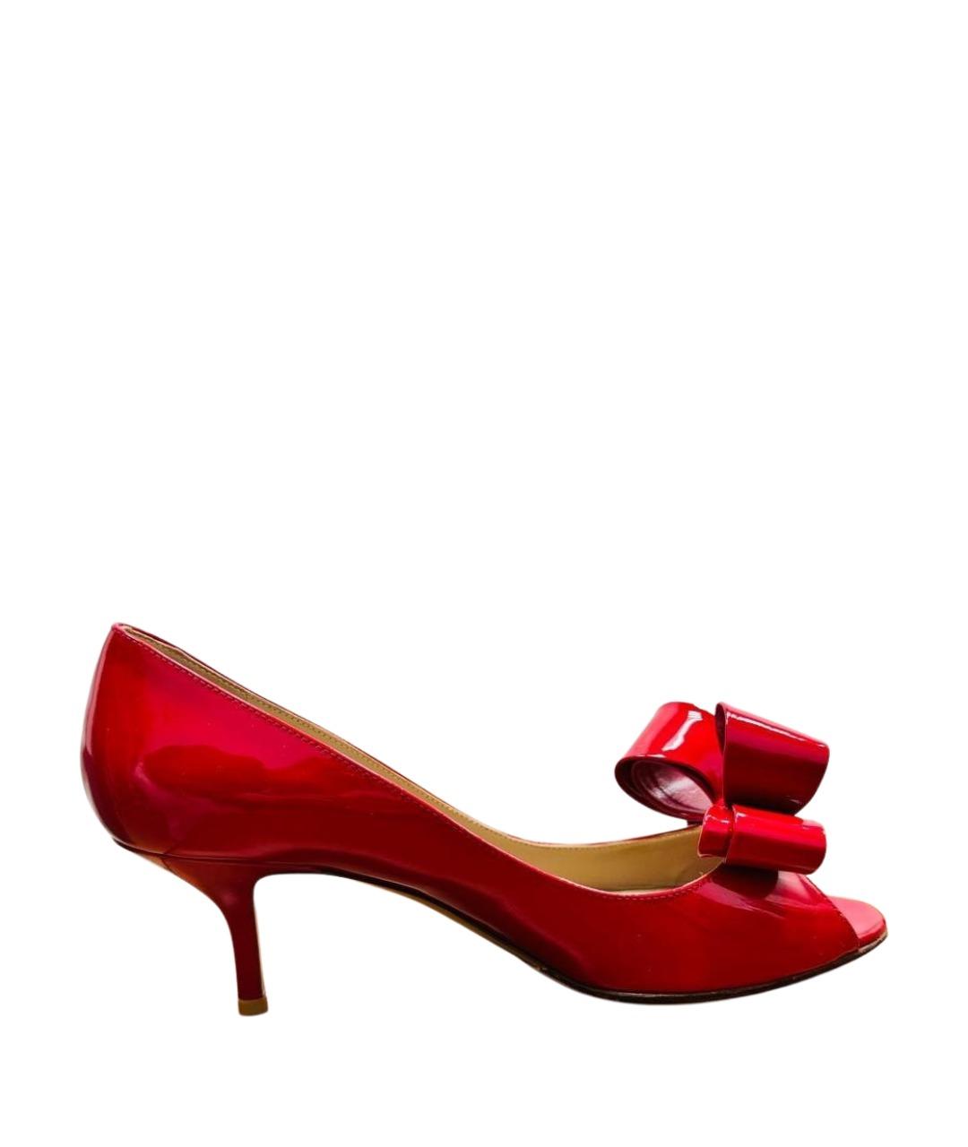 VALENTINO Красные кожаные босоножки, фото 1