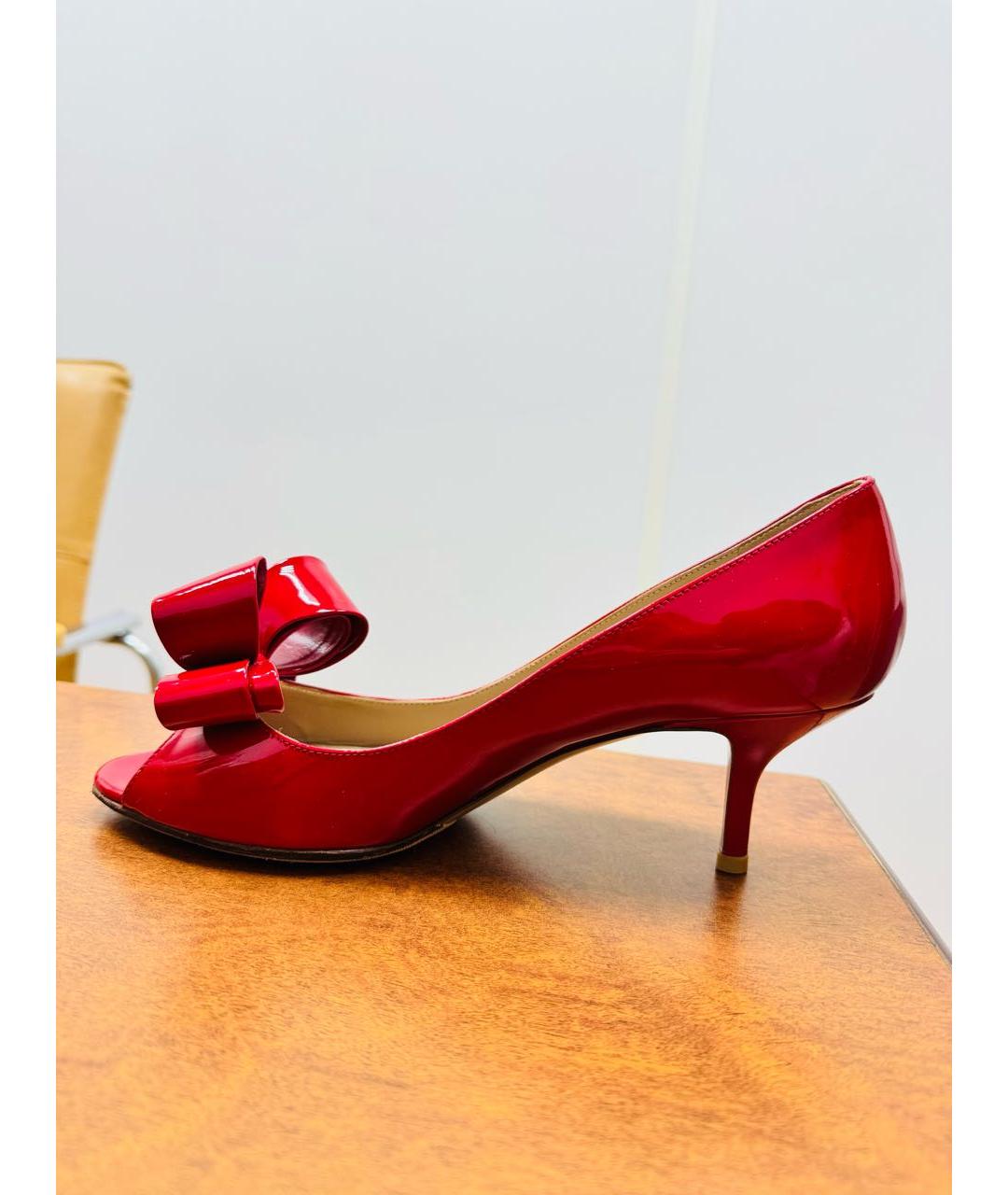 VALENTINO Красные кожаные босоножки, фото 9