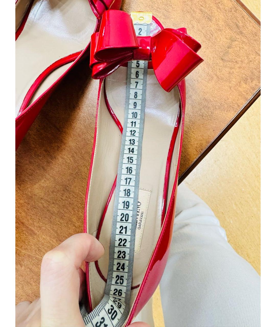 VALENTINO Красные кожаные босоножки, фото 6