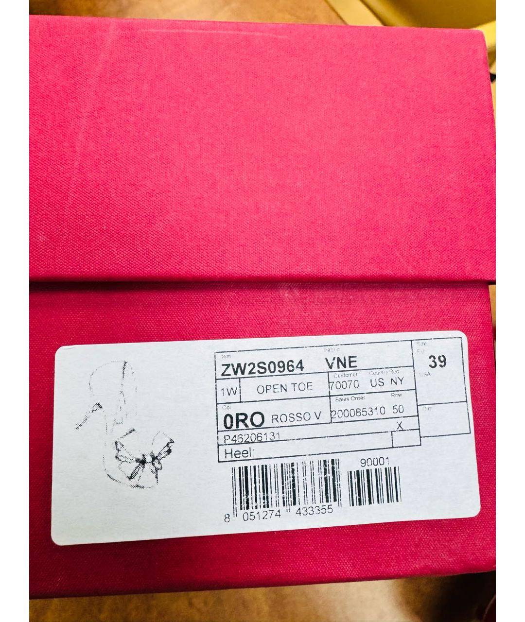 VALENTINO Красные кожаные босоножки, фото 7