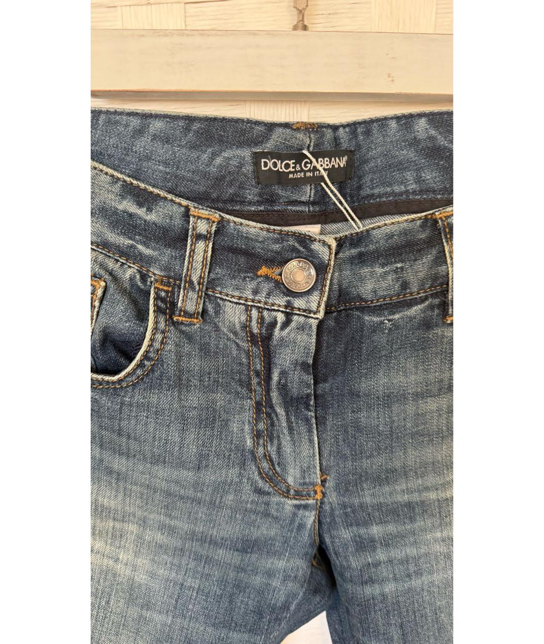DOLCE&GABBANA Темно-синие хлопковые джинсы слим, фото 5