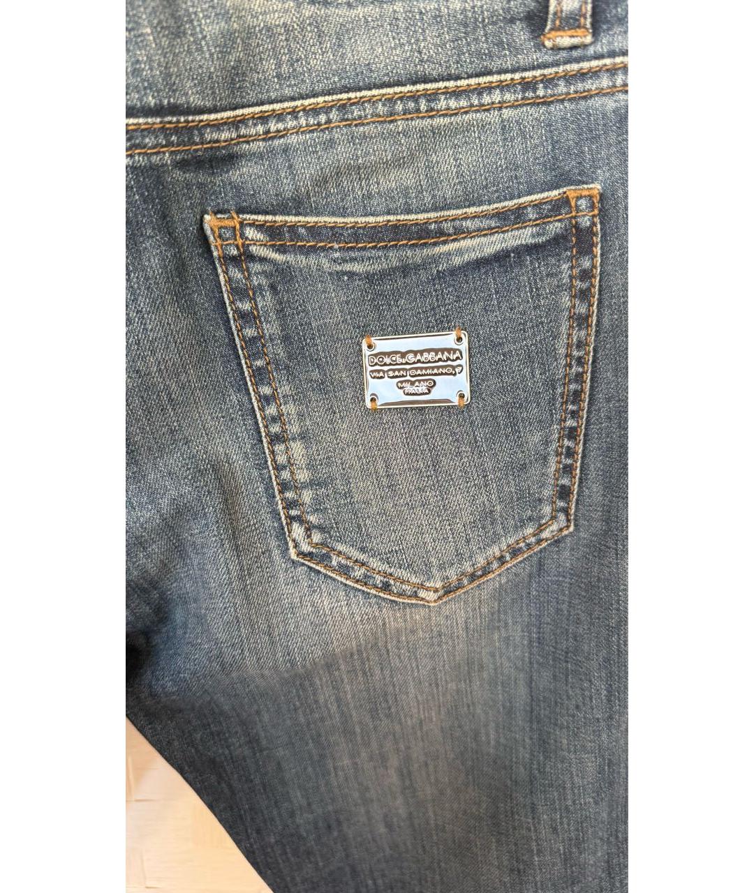 DOLCE&GABBANA Темно-синие хлопковые джинсы слим, фото 3