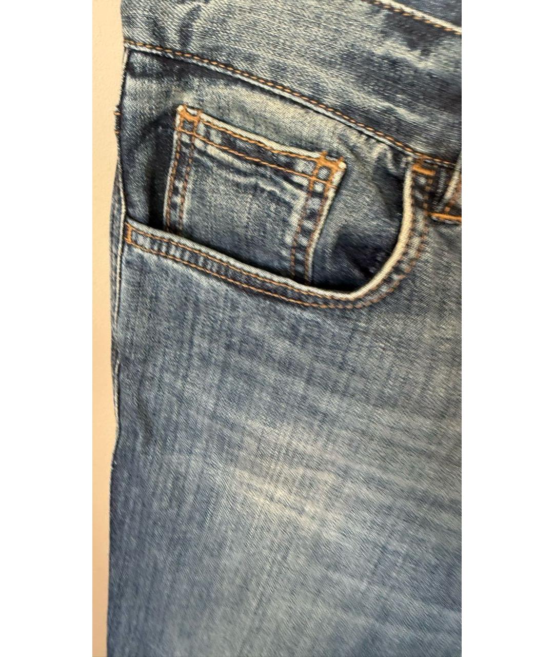 DOLCE&GABBANA Темно-синие хлопковые джинсы слим, фото 4