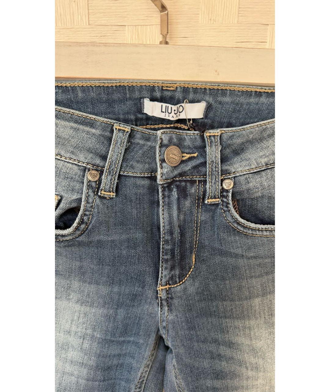 LIU JO Голубые хлопковые джинсы слим, фото 5