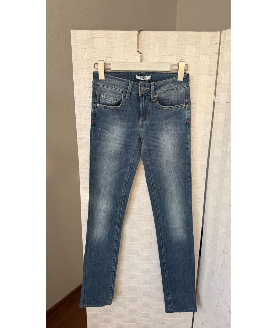 LIU JO Голубые хлопковые джинсы слим, фото 6