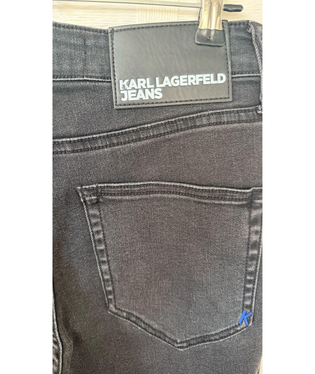 KARL LAGERFELD Черные хлопковые джинсы слим, фото 5