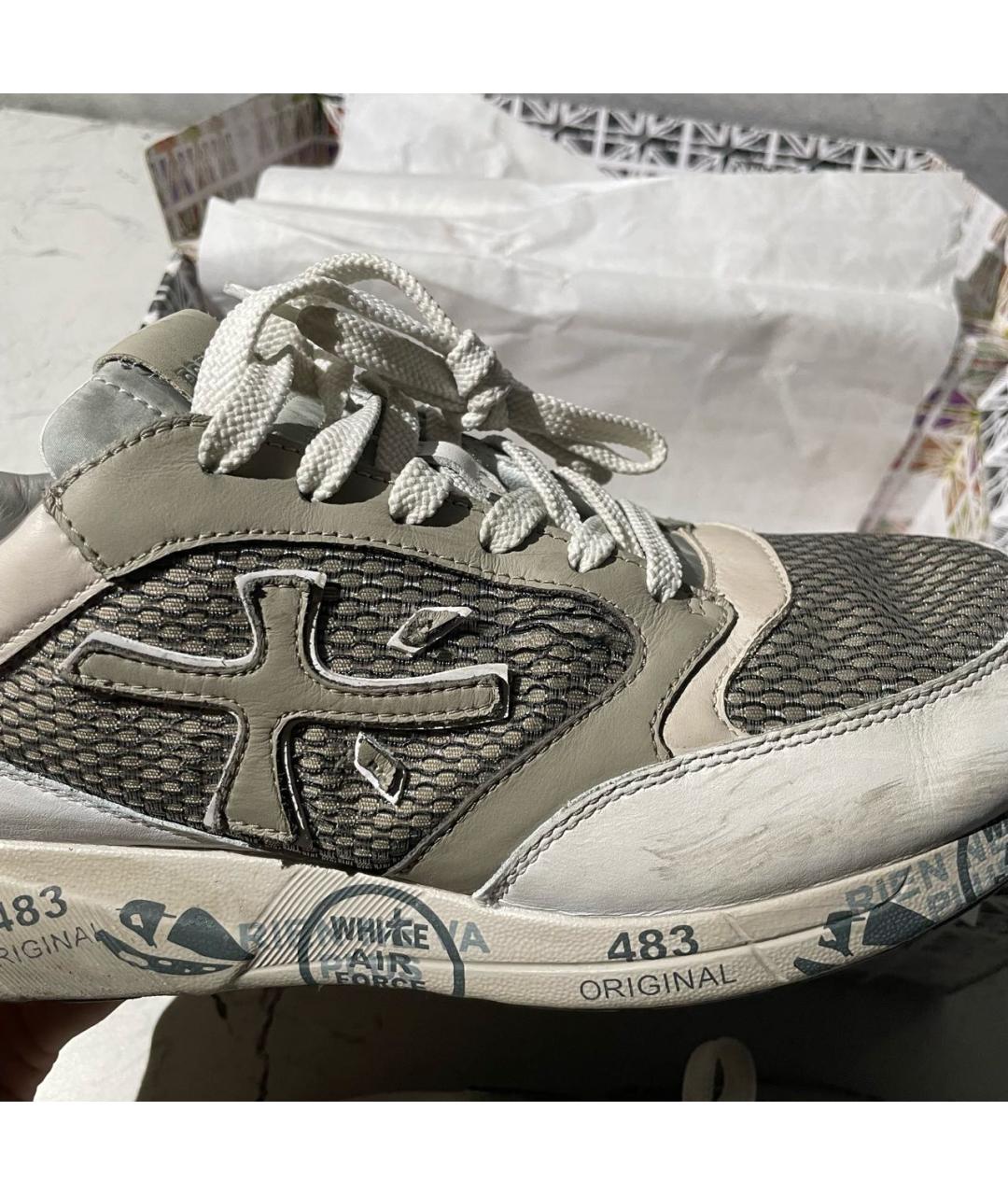 PREMIATA Серые кожаные низкие кроссовки / кеды, фото 6