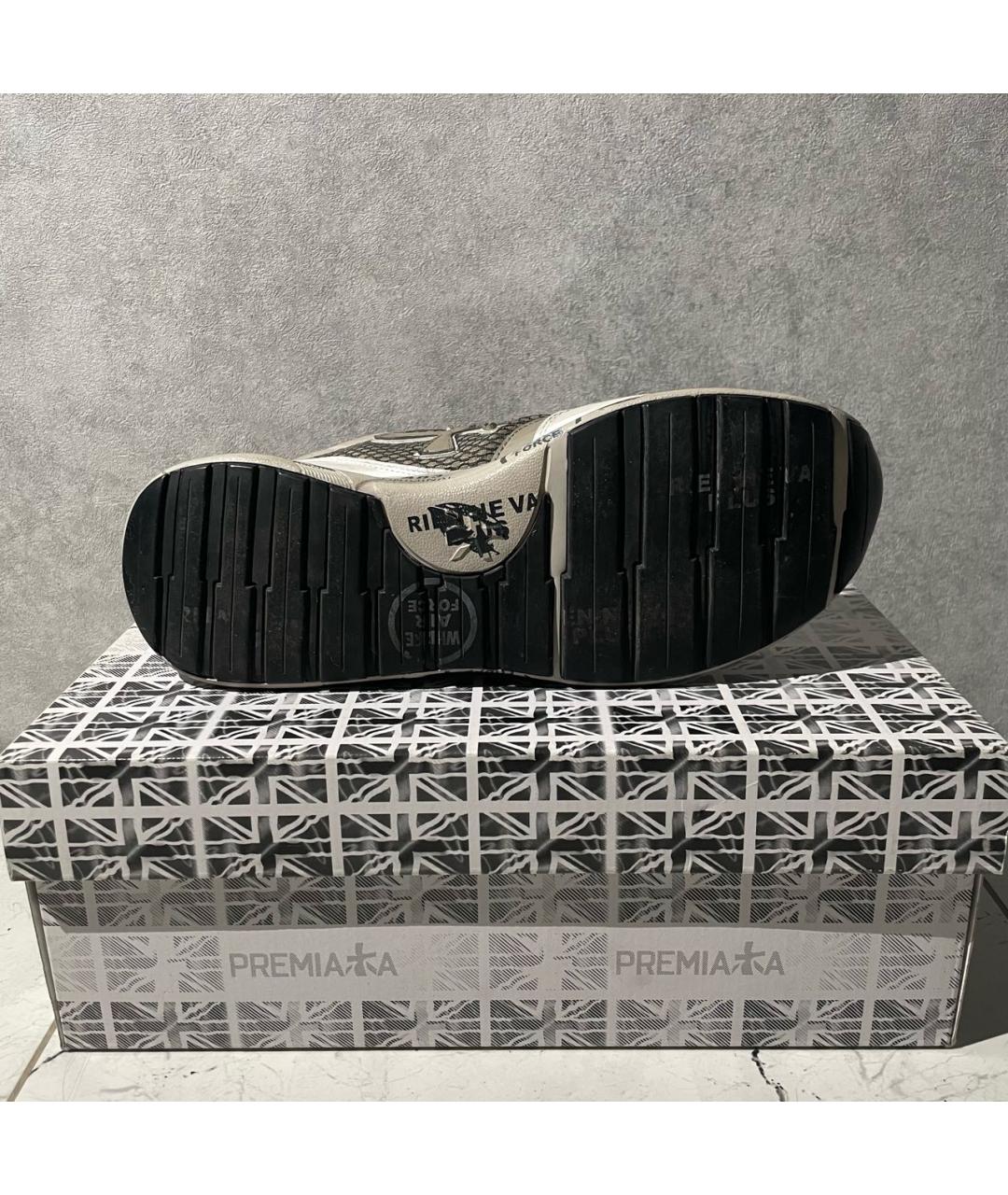 PREMIATA Серые кожаные низкие кроссовки / кеды, фото 3