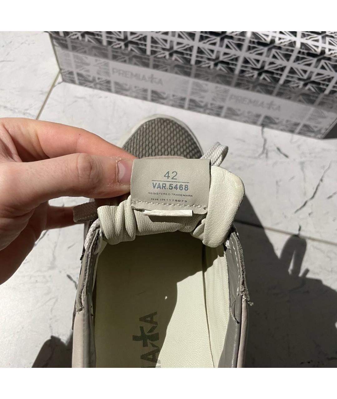 PREMIATA Серые кожаные низкие кроссовки / кеды, фото 4