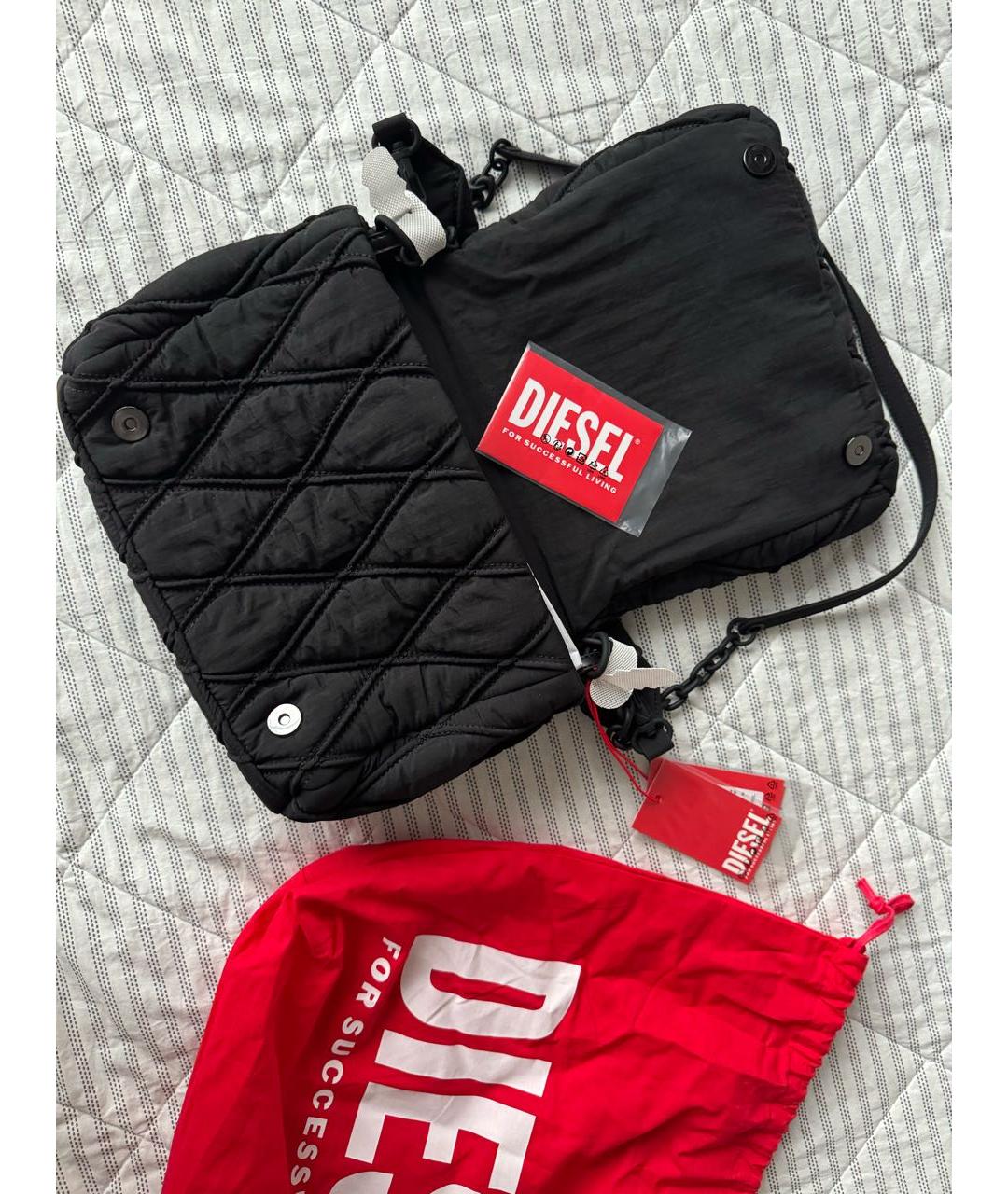 DIESEL Черная тканевая сумка через плечо, фото 4