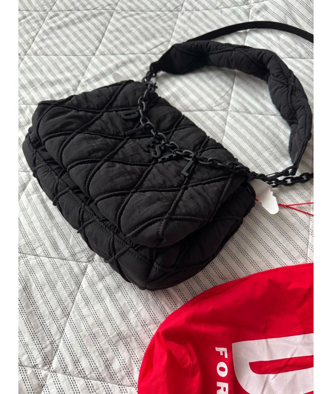 DIESEL Черная тканевая сумка через плечо, фото 2