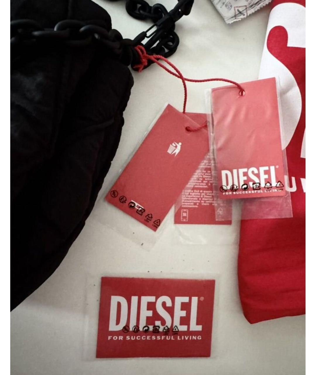 DIESEL Черная тканевая сумка через плечо, фото 3