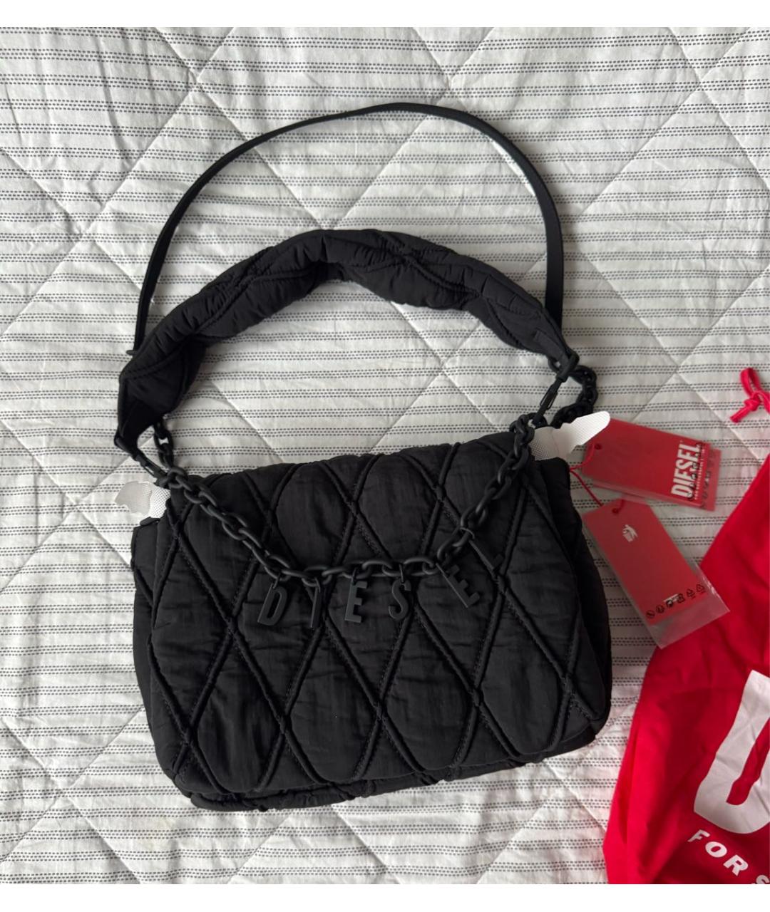 DIESEL Черная тканевая сумка через плечо, фото 8