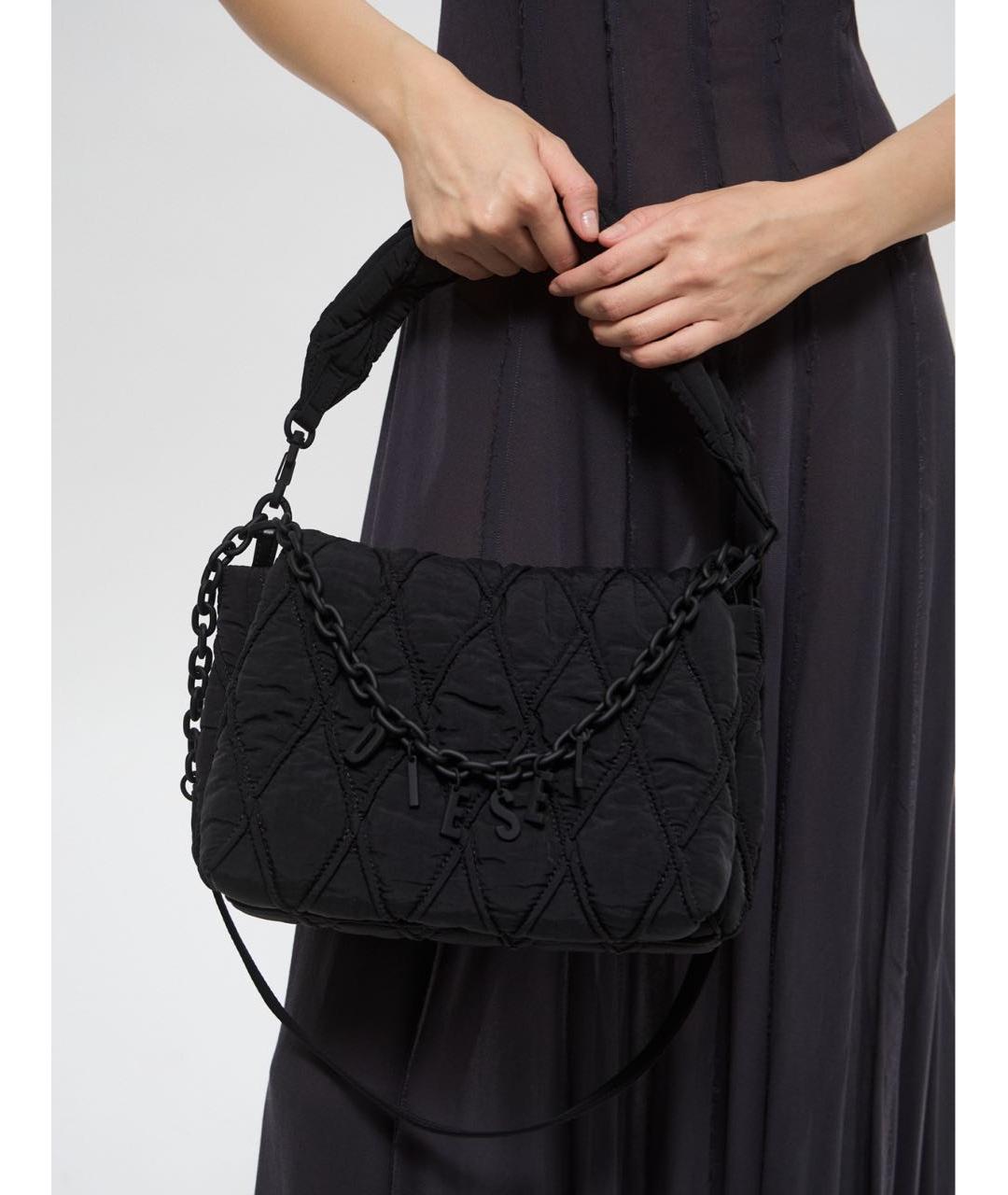 DIESEL Черная тканевая сумка через плечо, фото 5