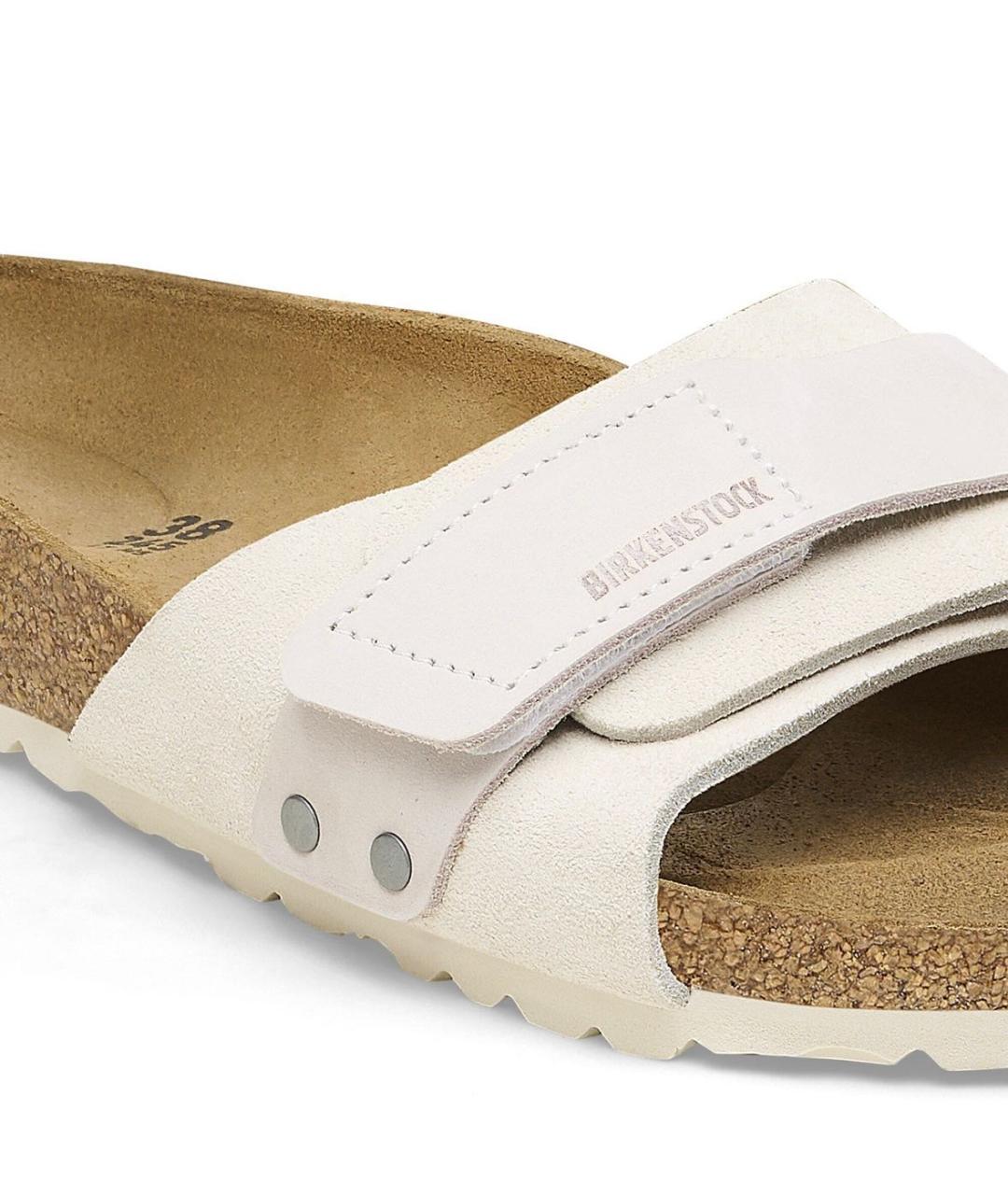 BIRKENSTOCK Белые замшевые шлепанцы, фото 7