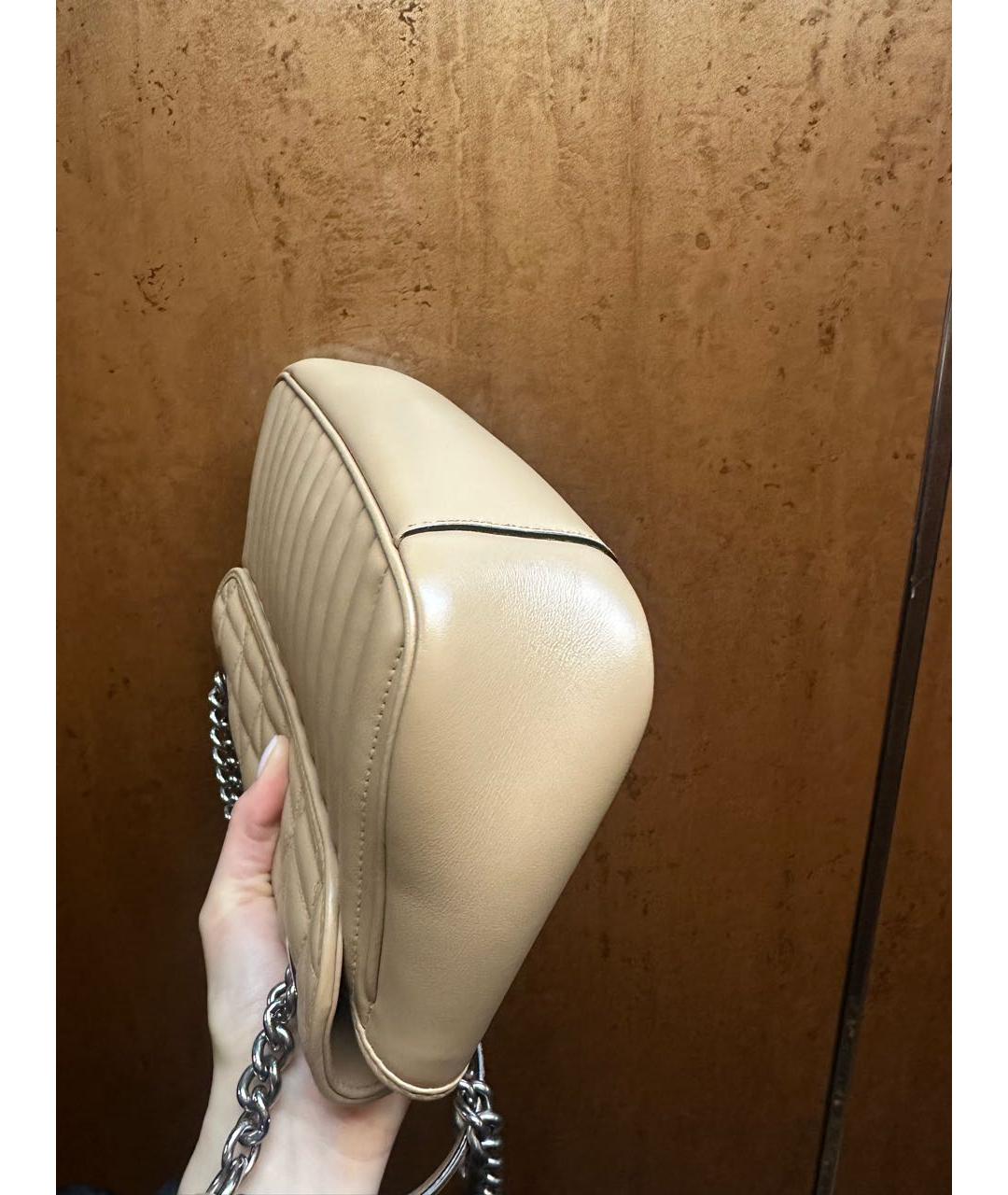 GUCCI Бежевая кожаная сумка с короткими ручками, фото 4