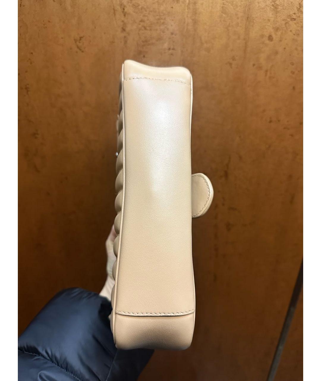 GUCCI Бежевая кожаная сумка с короткими ручками, фото 3