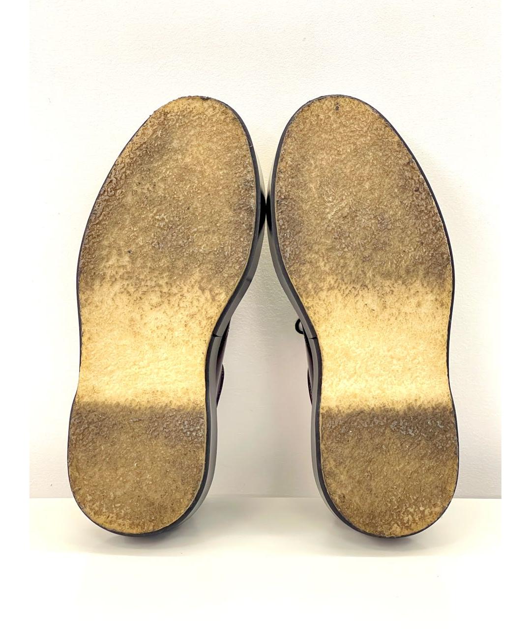 UNDERCOVER Бордовые кожаные низкие ботинки, фото 5