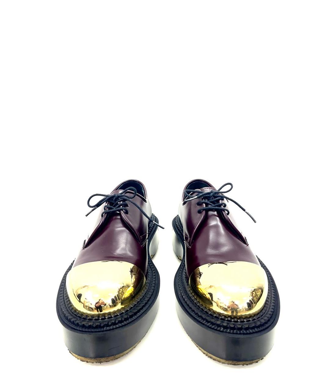 UNDERCOVER Бордовые кожаные низкие ботинки, фото 2