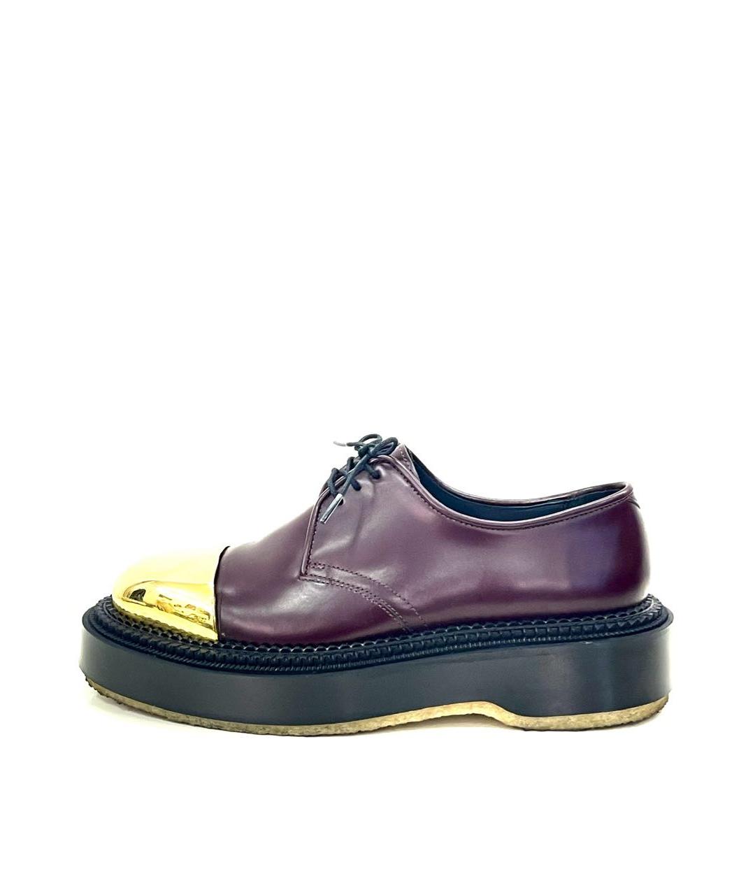 UNDERCOVER Бордовые кожаные низкие ботинки, фото 3