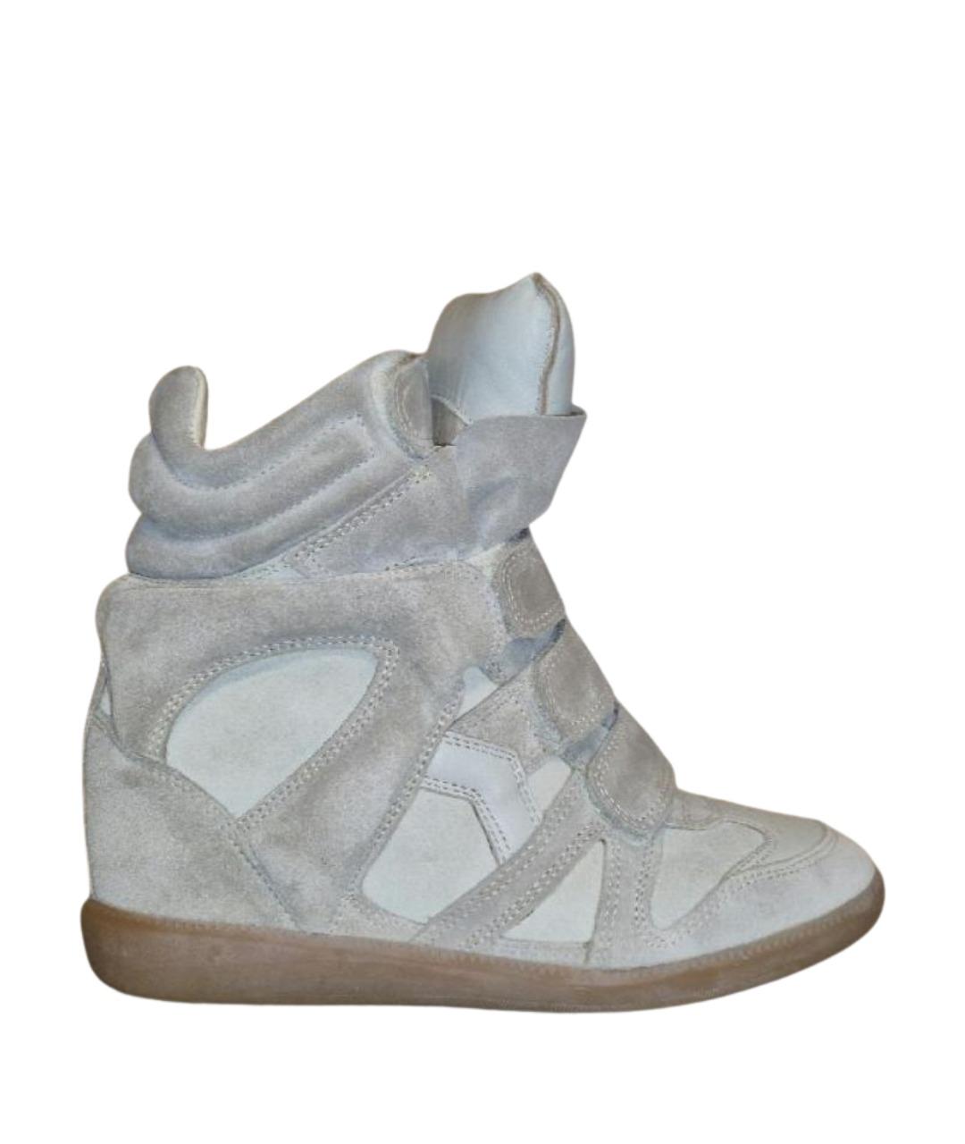 ISABEL MARANT Бежевые замшевые кроссовки, фото 1