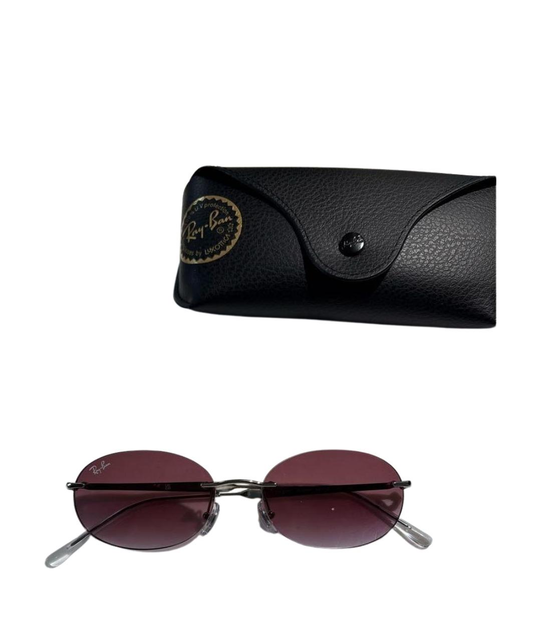 RAY BAN Розовые металлические солнцезащитные очки, фото 6