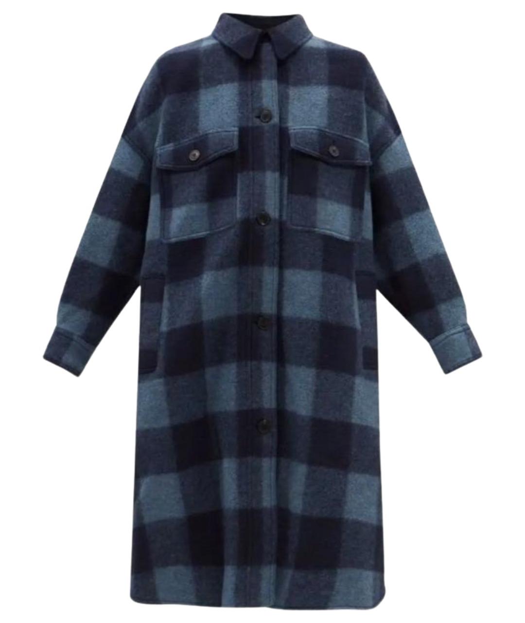 ISABEL MARANT ETOILE Темно-синее шерстяное пальто, фото 1