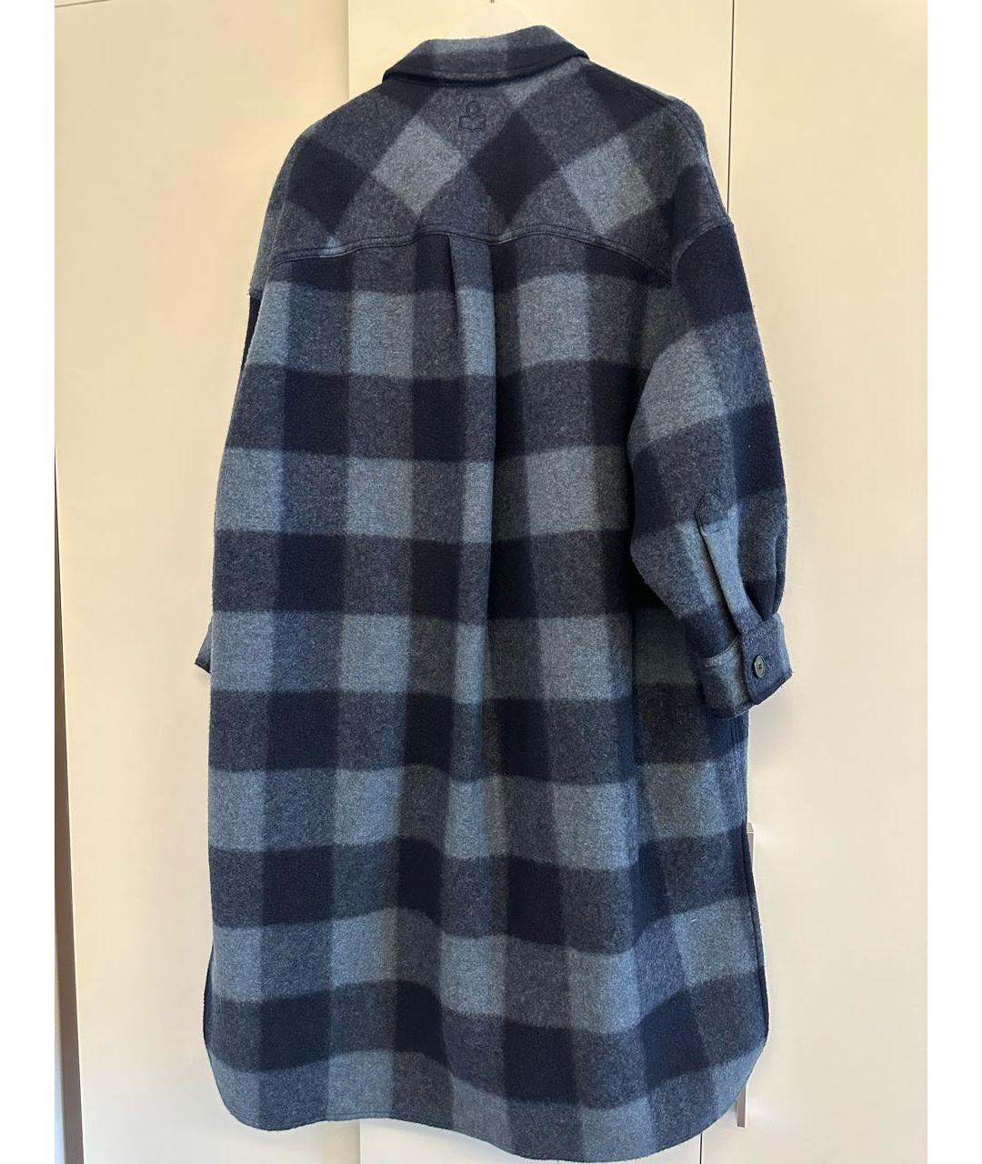 ISABEL MARANT ETOILE Темно-синее шерстяное пальто, фото 3