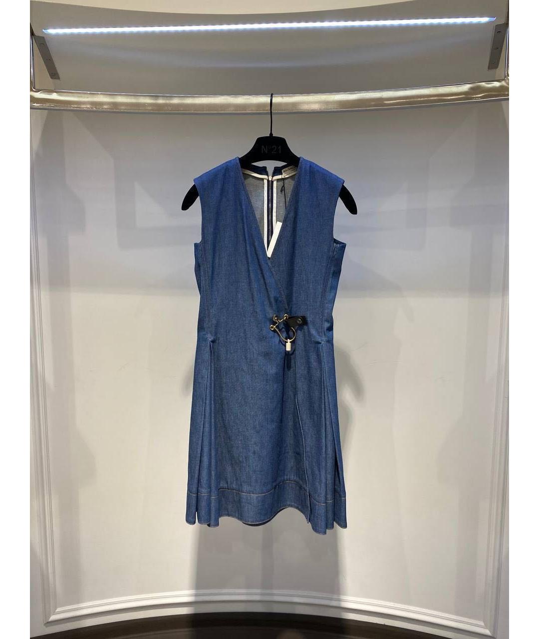 BALENCIAGA Синее хлопковое повседневное платье, фото 2