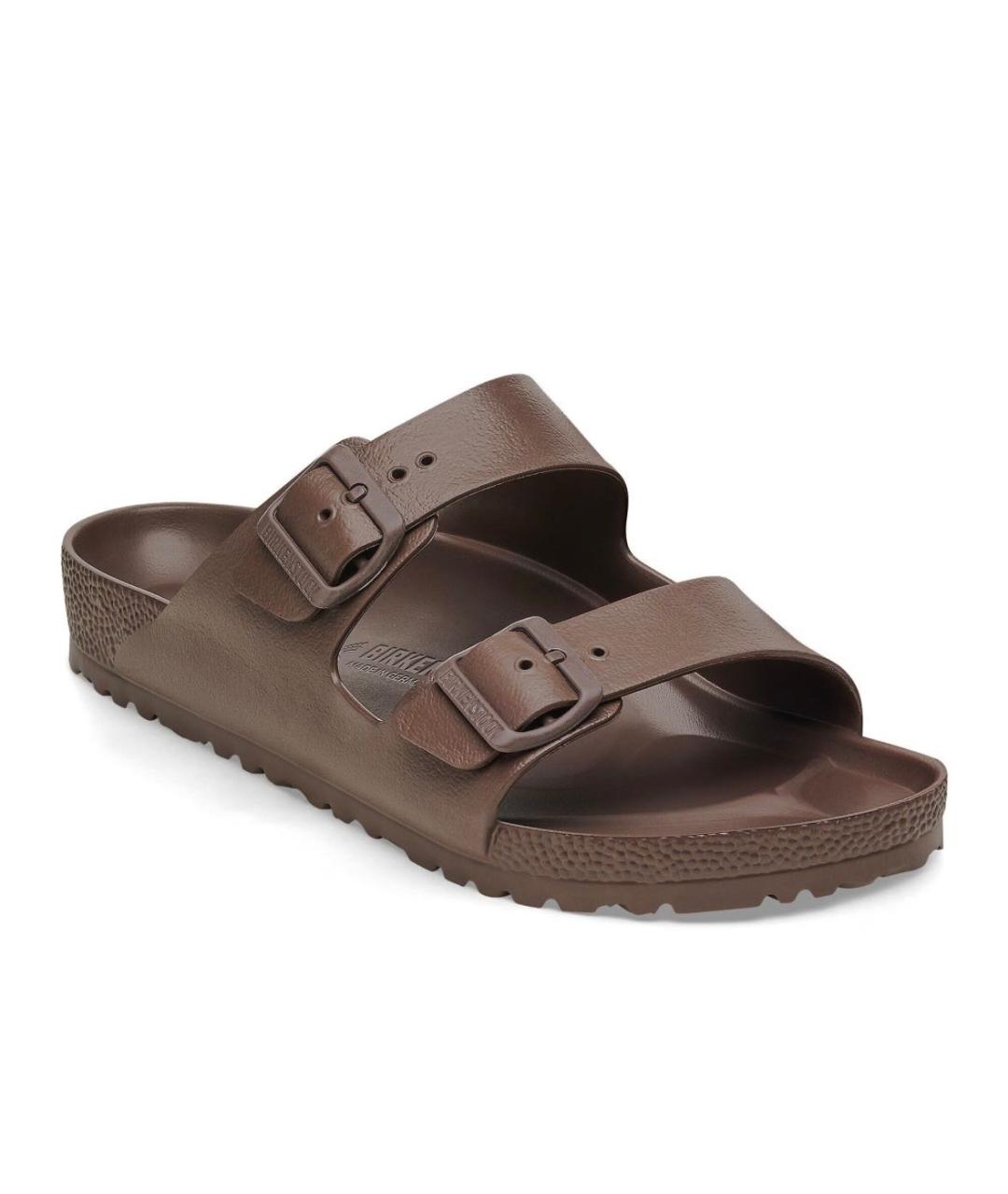 BIRKENSTOCK Коричневые резиновые шлепанцы, фото 2