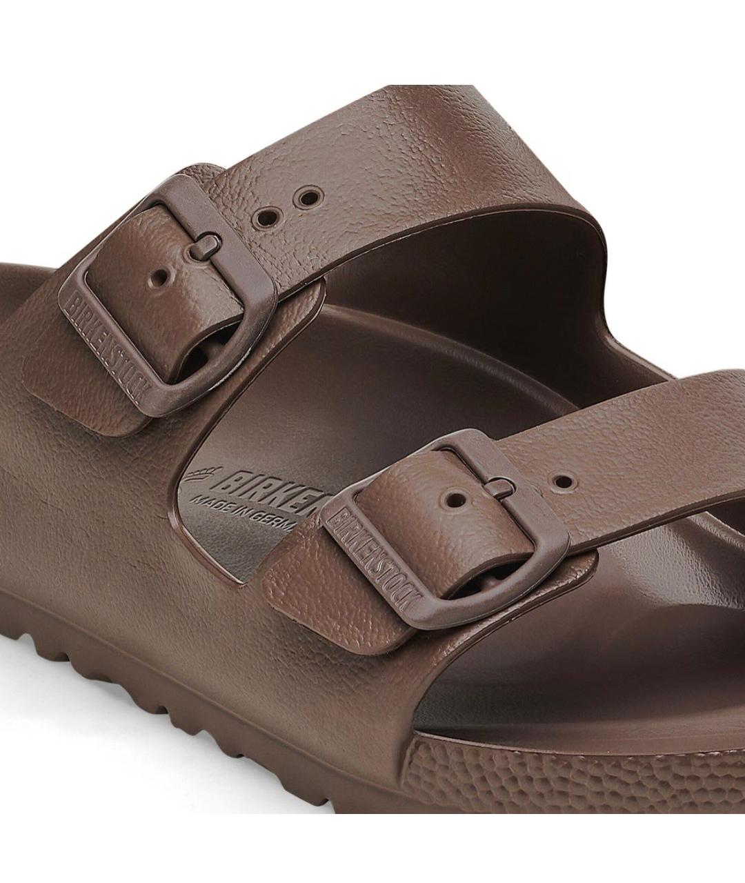 BIRKENSTOCK Коричневые резиновые шлепанцы, фото 6