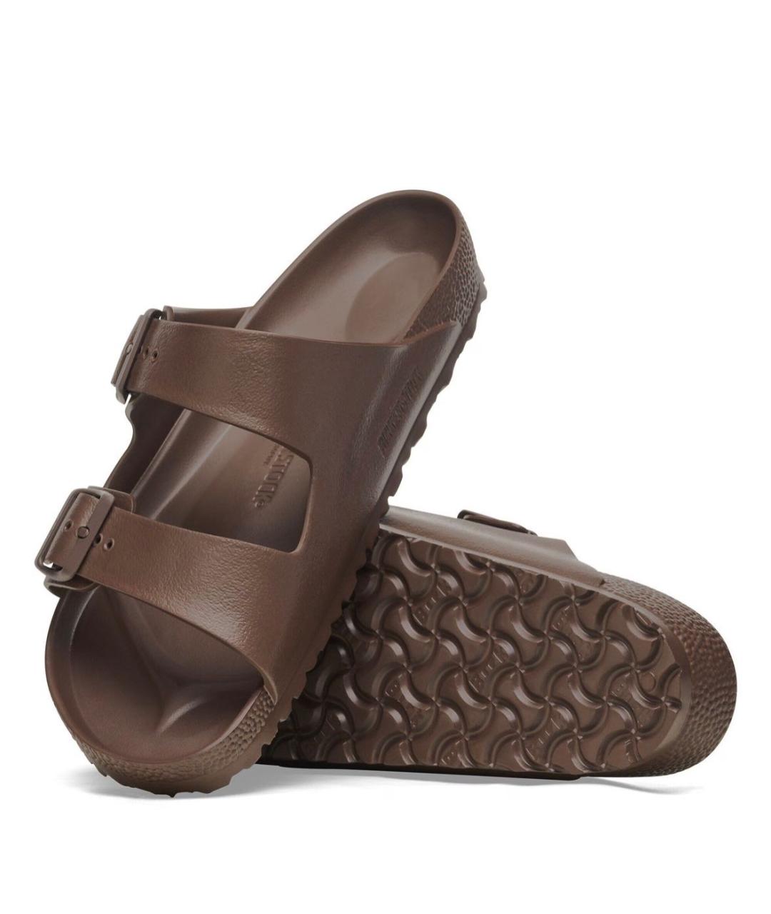 BIRKENSTOCK Коричневые резиновые шлепанцы, фото 5