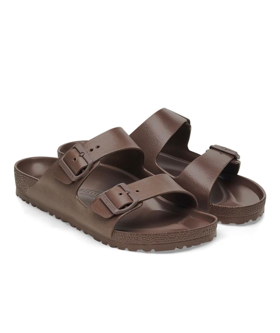 BIRKENSTOCK Коричневые резиновые шлепанцы, фото 4
