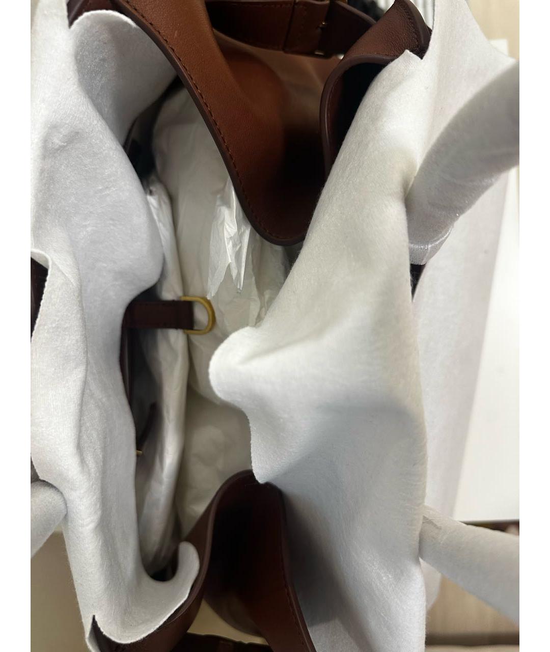 THE ROW Коричневая кожаная сумка тоут, фото 4