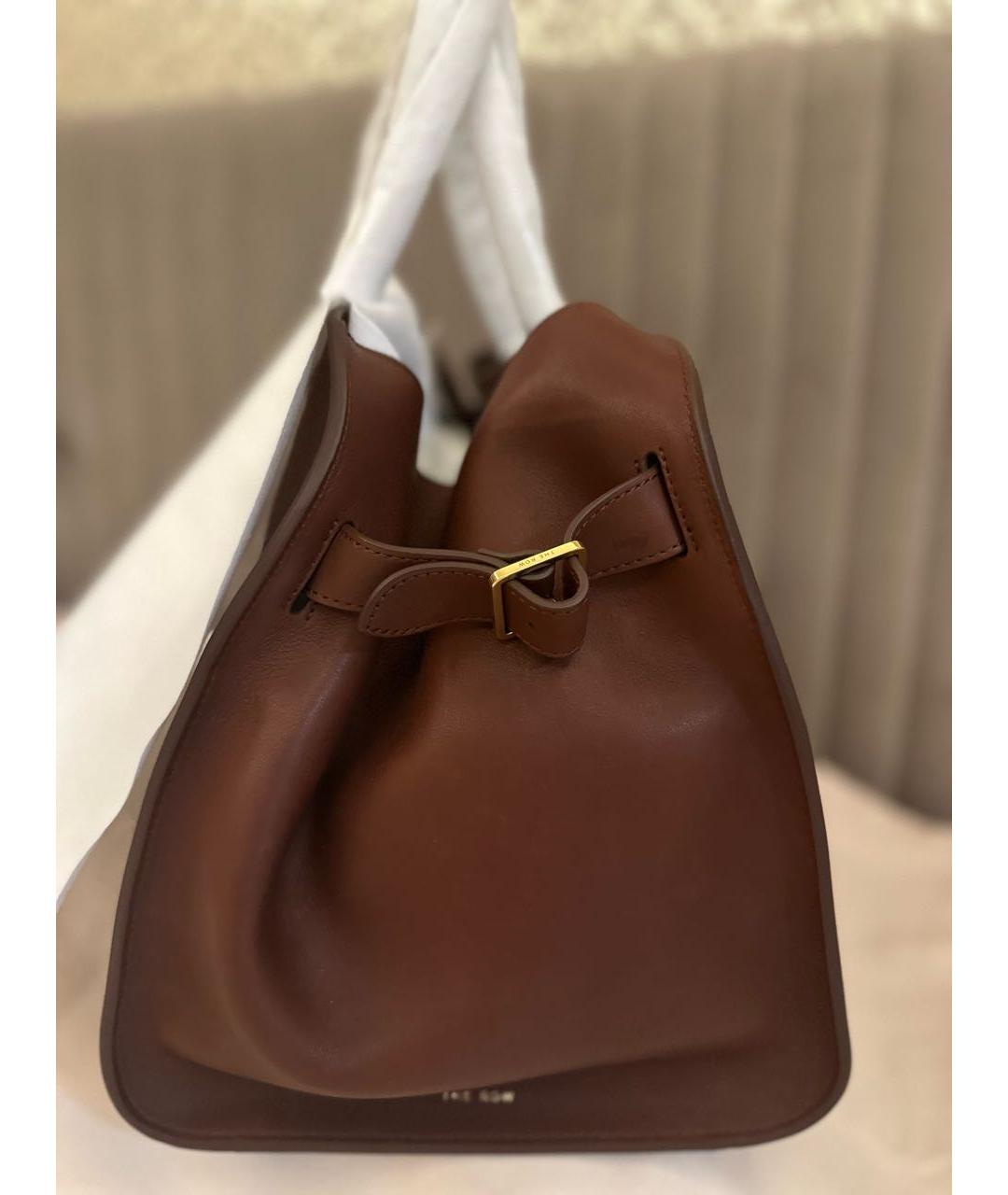 THE ROW Коричневая кожаная сумка тоут, фото 3