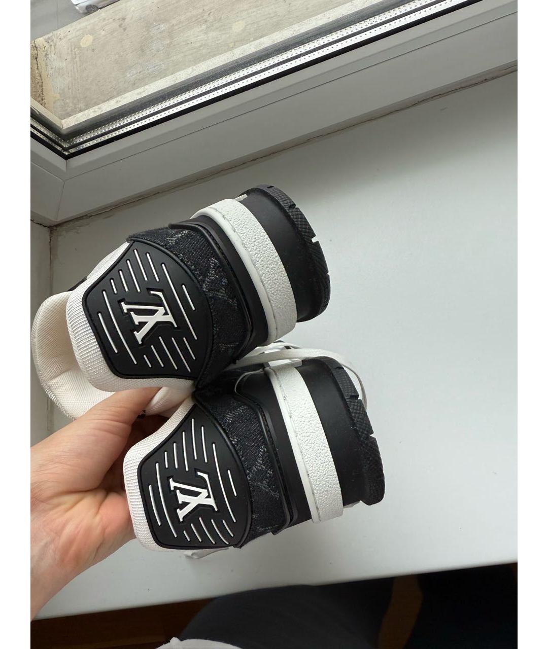 LOUIS VUITTON Черные кожаные кеды, фото 4