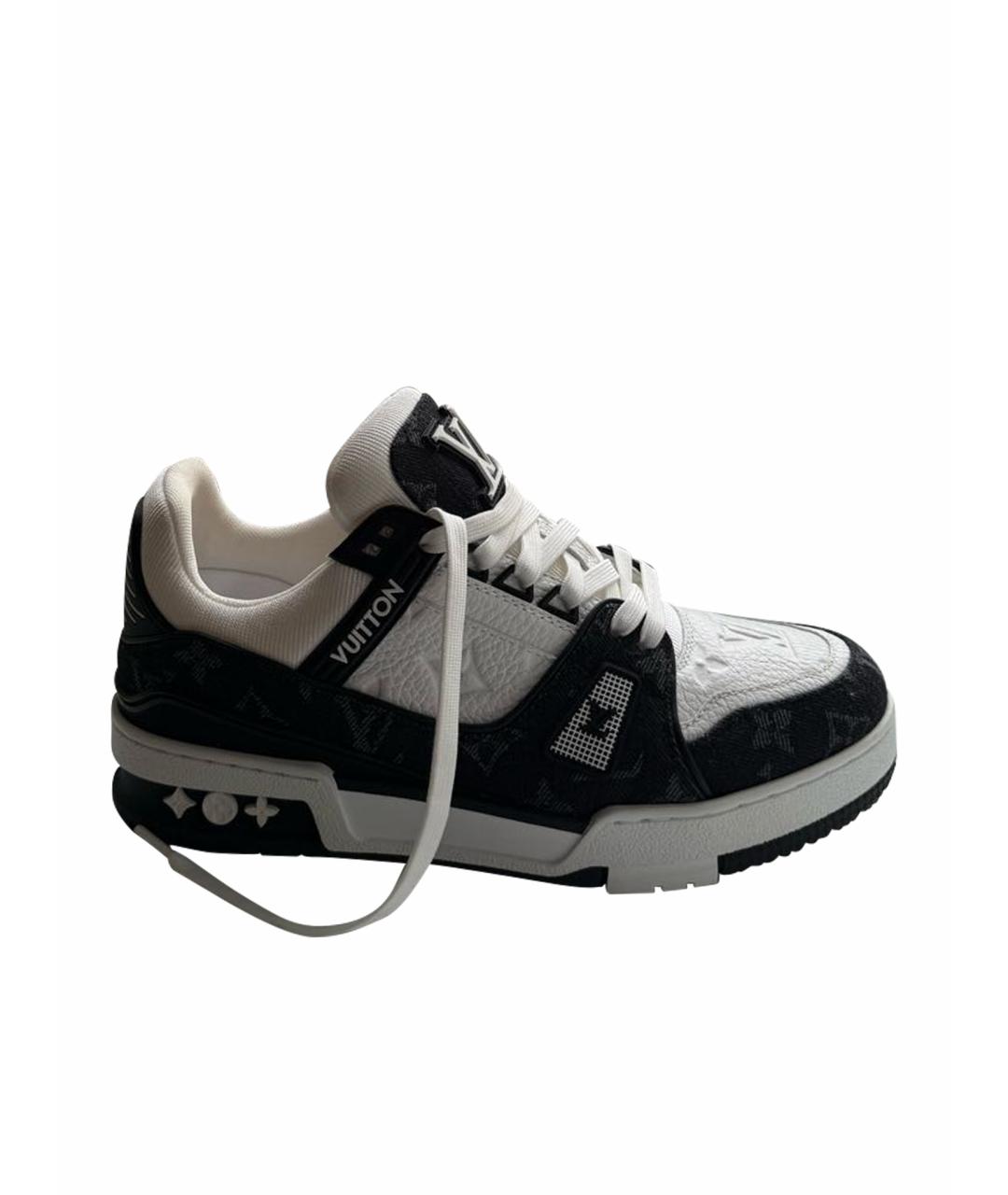 LOUIS VUITTON Черные кожаные кеды, фото 1