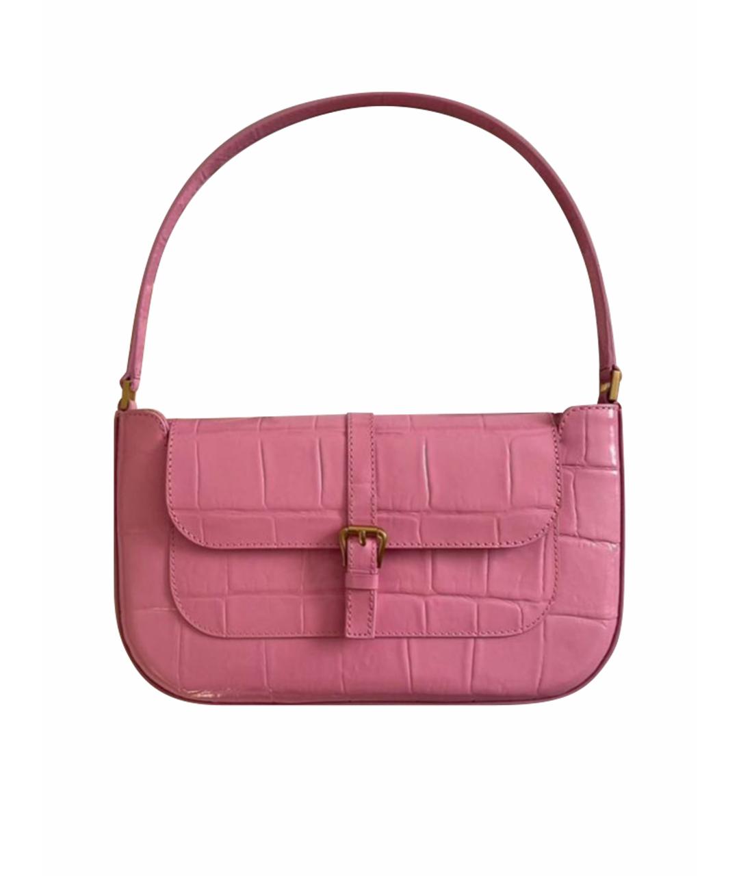 BY FAR Розовая кожаная сумка с короткими ручками, фото 1