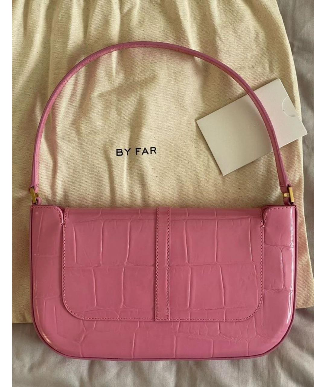 BY FAR Розовая кожаная сумка с короткими ручками, фото 3